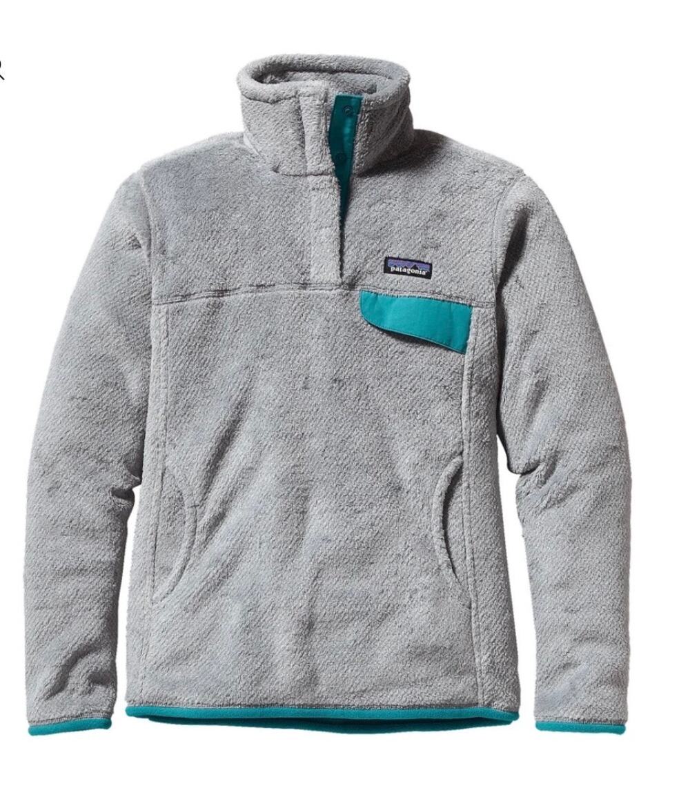 Patagonia Re-Tool Snap-T® Pullover in Tailored Grey Tobago Blue Size Small